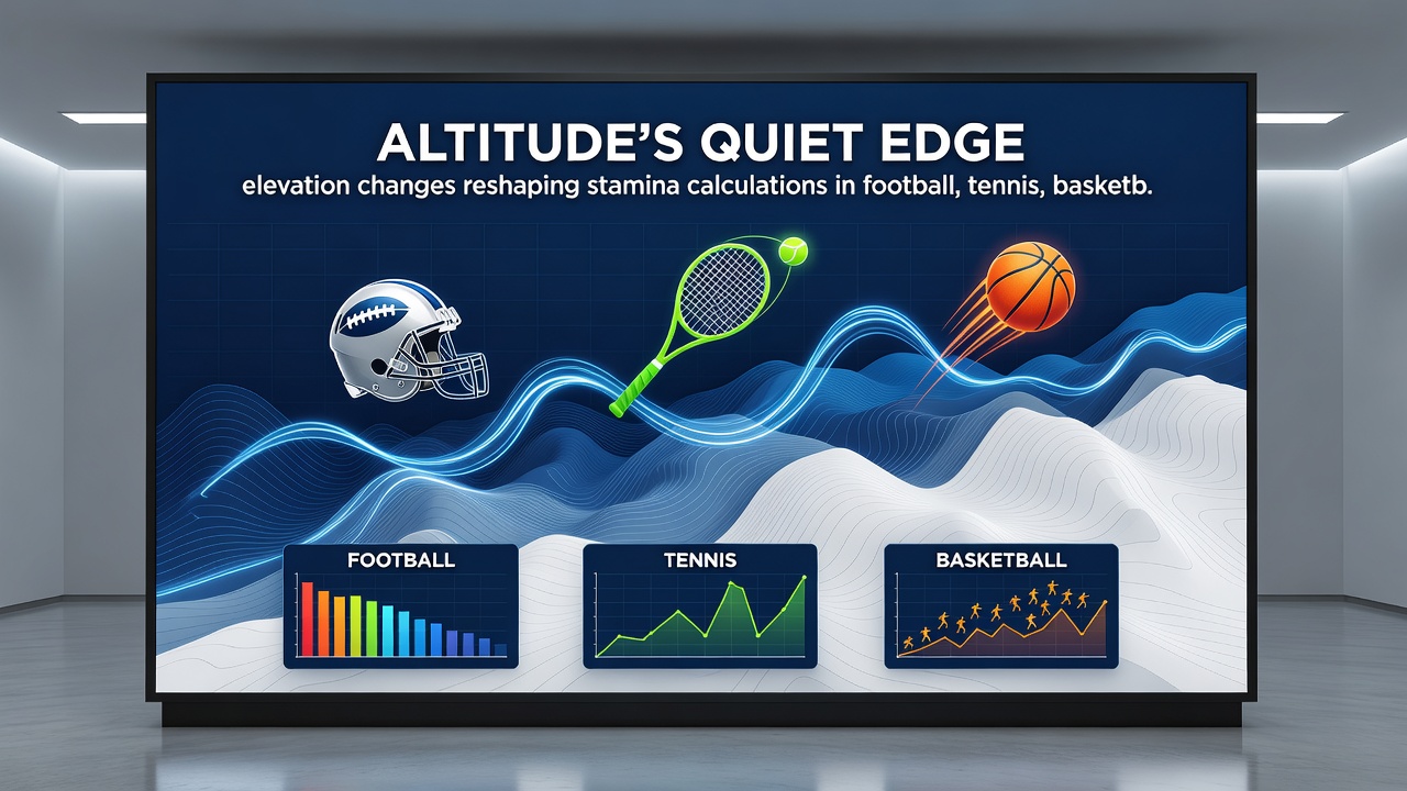 Detailed stamina calculation charts comparing sea-level and high-altitude events across sports