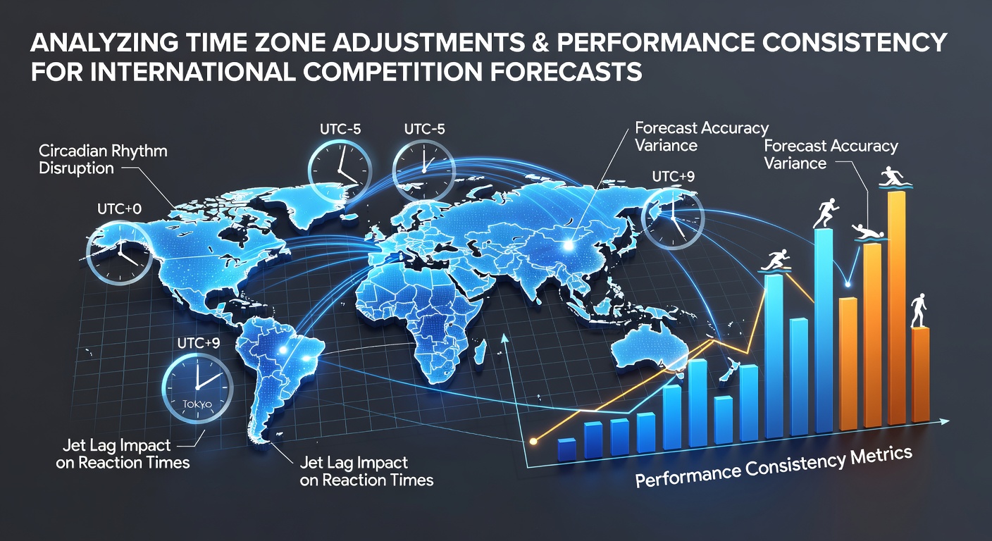 Athletes adjusting to new time zones during international travel for major competitions
