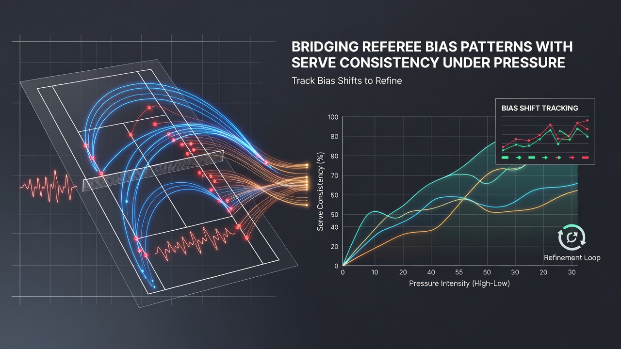 Data visualization showing connections between football referee calls, tennis pressure stats, and horse racing track biases for parlay modeling