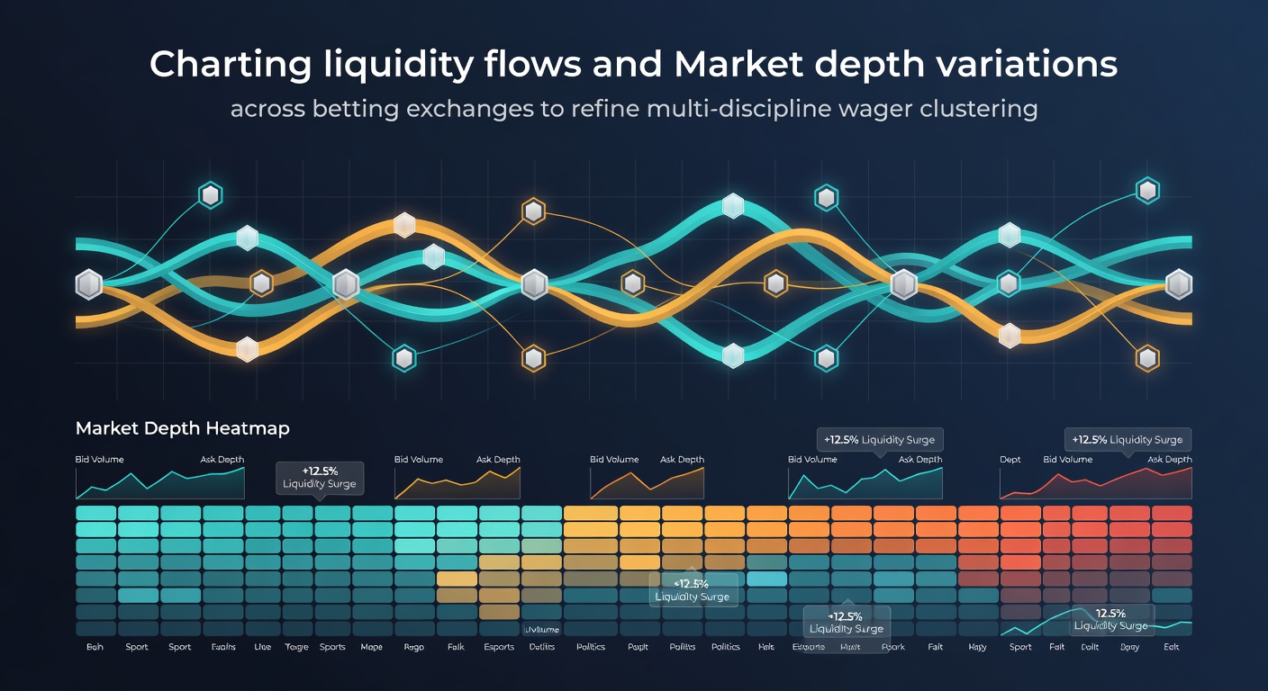 Visualization of liquidity flows across major betting exchange platforms showing market depth layers and wager clustering patterns