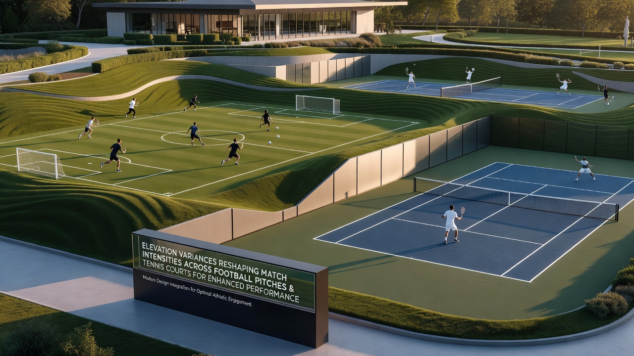 Tennis court at elevated location with players competing under thinner atmospheric conditions