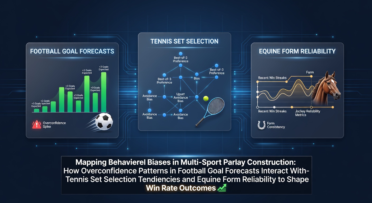 Data visualization showing behavioral bias patterns across football, tennis, and horse racing betting markets