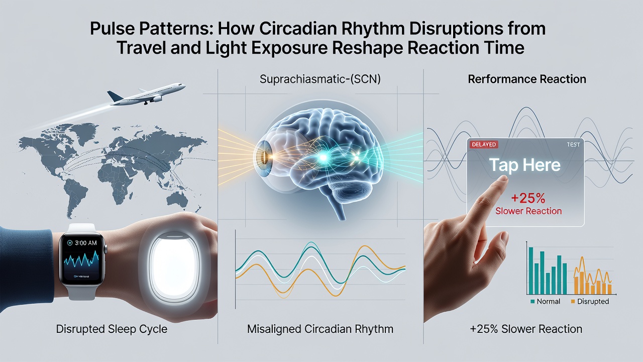 Tennis baseline rallies and horse racing gate breaks illustrating altered reaction patterns linked to light exposure and travel fatigue