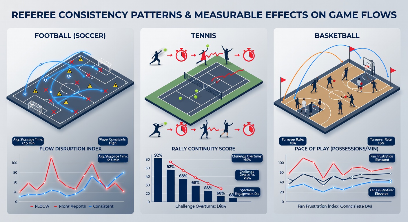 Detailed charts illustrating basketball referee foul-call consistency and resulting changes in game pace during May 2026 playoff games
