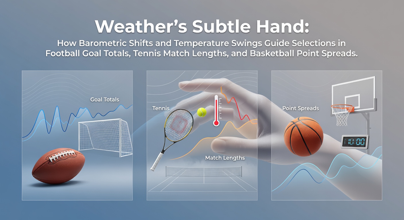 Barometric pressure maps and temperature graphs illustrating weather influences on outdoor sports performance